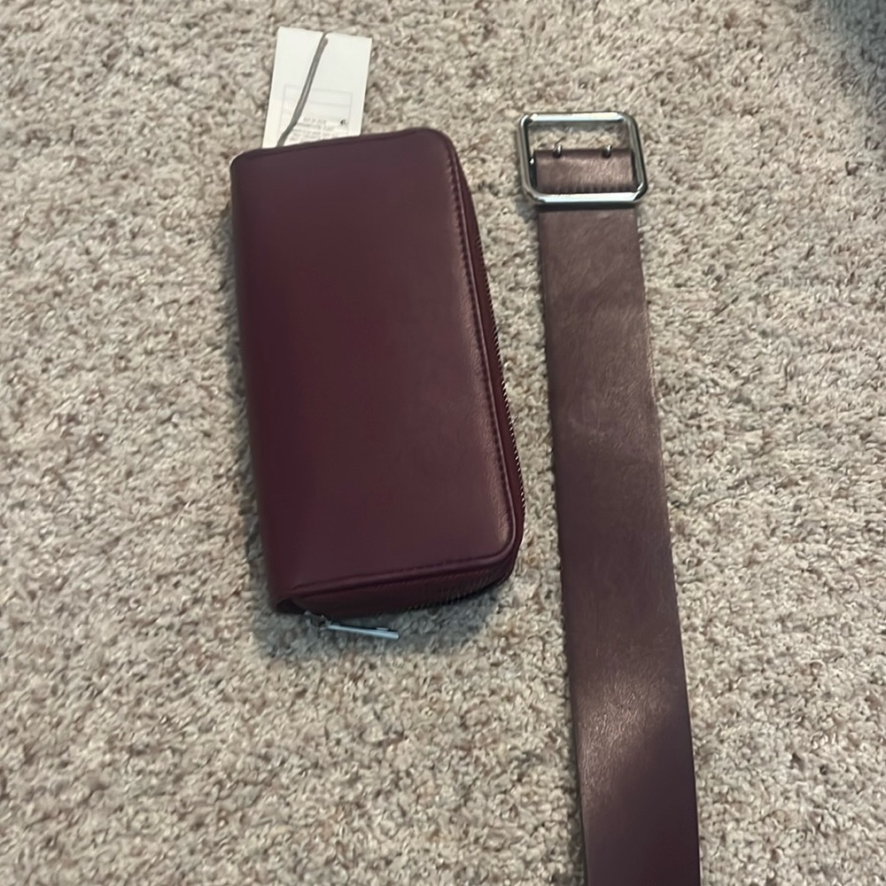 Wallet brand new with tags and matching belt burgundy
